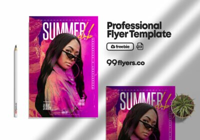 Club & Summer Night Free PSD Flyer Template