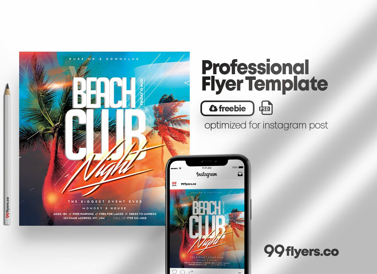 Tropic Summer Season Free PSD Flyer Template