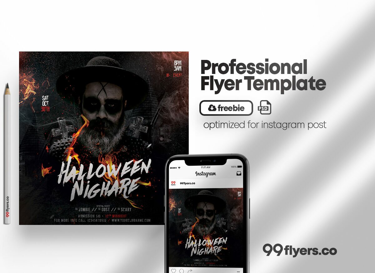 Halloween Nightmare Free PSD Flyer Template