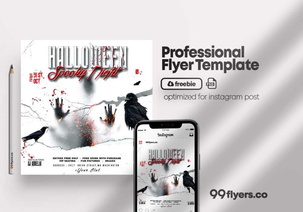 Fright Halloween Night Free Psd Flyer Template 99flyers 4297