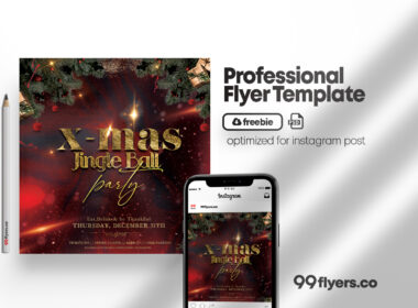 Christmas Party Evening Flyer Free PSD Template