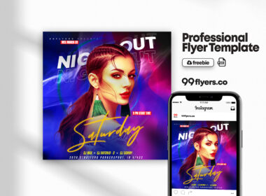 Premium PSD  Thursday night club party flyer template